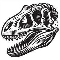 Dinosaur Skull with Strong Outline vector