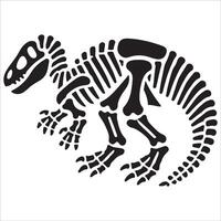 Bold Dinosaur Fossil Skeleton Illustration vector