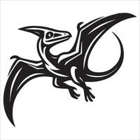 Prehistoric Flying Reptile with Open Wings vector