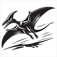 Pterodactyl in Flight with Wide Wings vector