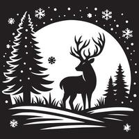 Deer Drinking from Stream Design vector