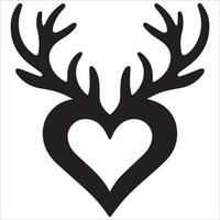 Heart and Antlers Symbol Design vector