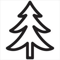 Minimal Christmas Tree Line Art vector