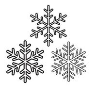 Unique Snowflake Line Art Design Set vector