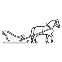 Christmas Sleigh Line Art vector