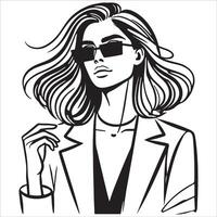 Clean and Simple Portrait Line Illustrations vector