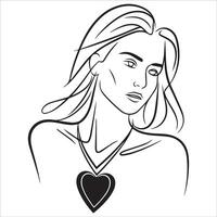 Subtle Expressions in Line Art Portraits vector
