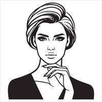 Graceful Minimalist Portrait Line Art vector