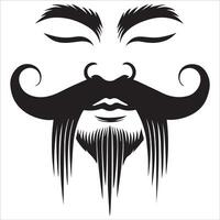 Fu Manchu Mustache design vector