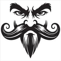 Fu Manchu Mustache design art vector