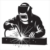 Industrial Welder in Protective Gear vector