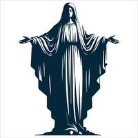 Sacred Virgin Mary Embracing with Open Arms vector