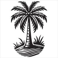 Abstract Palm Tree Silhouette vector
