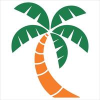 Simple Palm Tree with Geometric Shapes vector