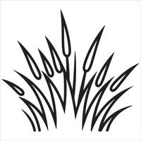 Flowing Grass Silhouettes in Minimal Art vector