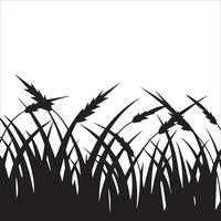 Gentle Grass Silhouettes for Calm Themes vector