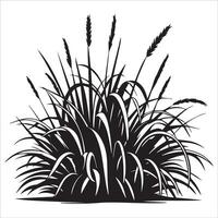 Elegant Grass Lines Silhouette Art vector