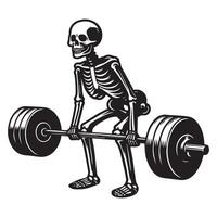Strong Skeleton Lifting Weights Design vector