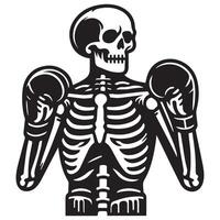 Skeleton Boxer in Action Design vector