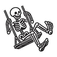 Relaxed Skeleton Enjoying the Moment vector