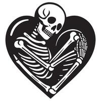 Skeleton Holding a Beating Heart Design vector