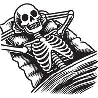 Spooky Skeleton Taking a Break Design vector