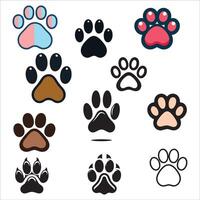 Bold and Simple Dog Paw Shape Set vector