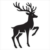 Graceful Reindeer in Silhouette Art vector