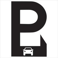 Parking Sign with Vehicle Illustration vector