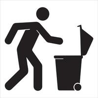 Prohibited Litter Symbol with Trash Can vector