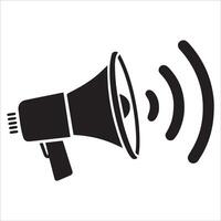 Black line icon for Megaphone With Sound Waves vector