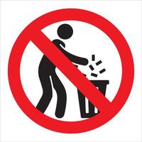 Littering Prohibited Symbol Design vector