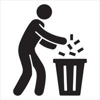 A black silhouette of a man with a basket and a flag vector