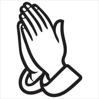 Clean Praying Hands Outline vector
