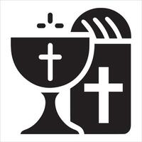 Elegant Sacrament Chalice and Bread Design vector