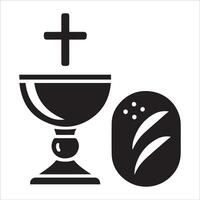Simple Chalice and Bread Symbol vector