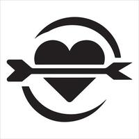 Minimalist Forgiveness Icon with Heart and Arrow vector