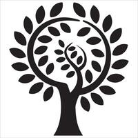 Growing Tree Outline Icon in Monochrome vector