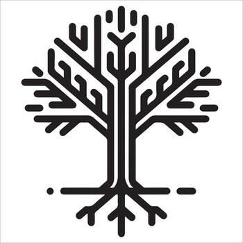 Simple Growth Icon with Tree and Branches vector