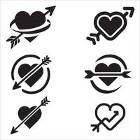 Black and White Heart with Arrow Forgiveness Design vector