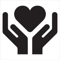 Heart in Open Hands Icon for Kindness vector