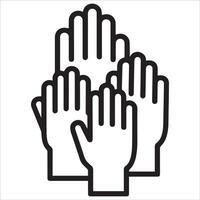 Black-and-White Diversity Icon with Interlocking Hands vector
