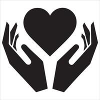 Hands Holding Heart Symbolizing Compassion vector