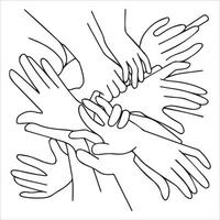 Hands in Harmony Line Art Illustration vector
