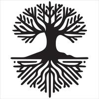 Minimalist Tree with Leaves Symbolizing Growth vector