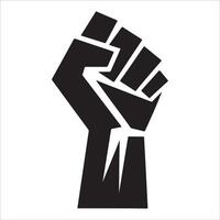 Black-and-White Strength Icon with Raised Fist vector