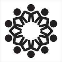 Unity Symbol with People Holding Hands vector