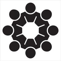 Collaborative Unity Symbol with Linked Hands vector