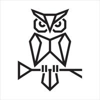 Owl on Tree Branch Icon for Insight and Wisdom vector