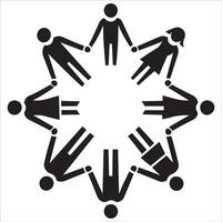 Simple Unity Icon with People Holding Hands vector